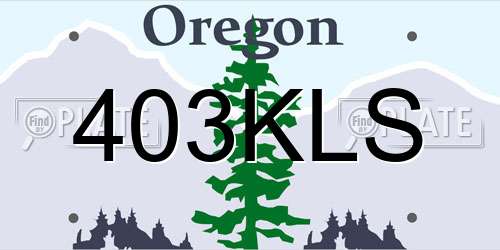403KLS Oregon License Plate