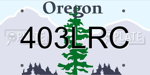 403LRC Oregon License Plate