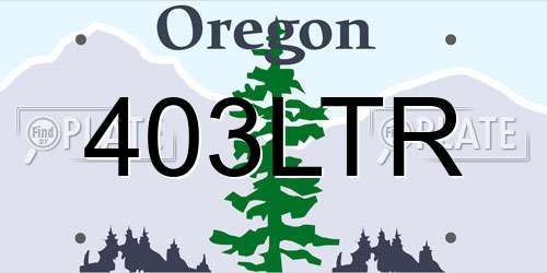 403LTR Oregon License Plate