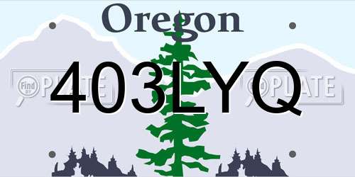 403LYQ Oregon License Plate