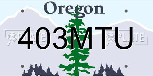 403MTU Oregon License Plate
