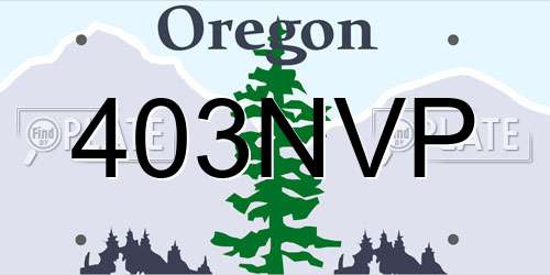 403NVP Oregon License Plate