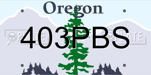 403PBS Oregon License Plate