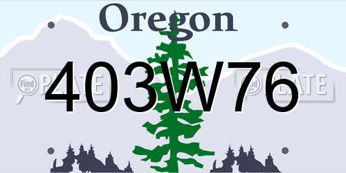 403W76 Oregon License Plate