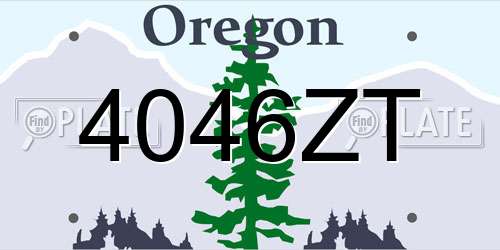 4046ZT Oregon License Plate