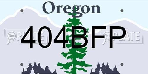 404BFP Oregon License Plate