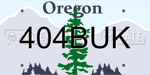 404BUK Oregon License Plate