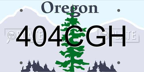 404CGH Oregon License Plate
