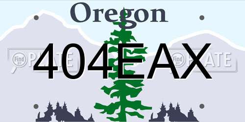 404EAX Oregon License Plate