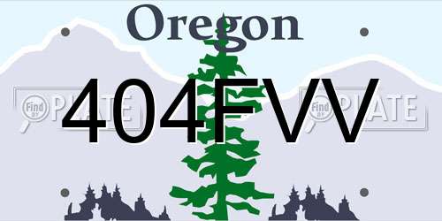 404FVV Oregon License Plate