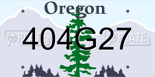 404G27 Oregon License Plate