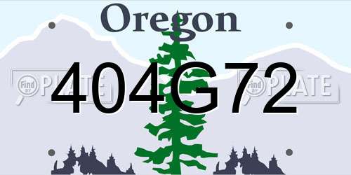 404G72 Oregon License Plate