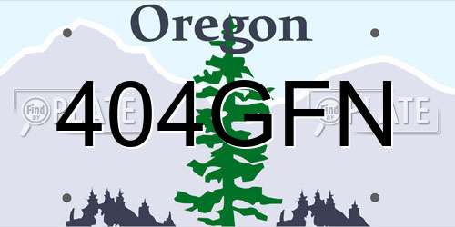 404GFN Oregon License Plate