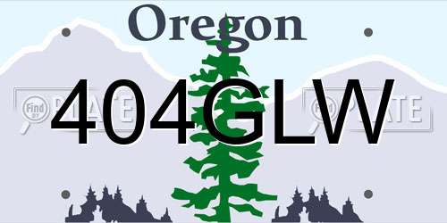 404GLW Oregon License Plate