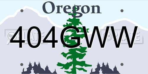 404GWW Oregon License Plate
