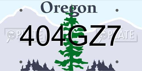 404GZ7 Oregon License Plate