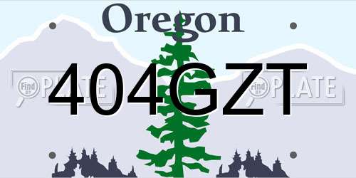 404GZT Oregon License Plate