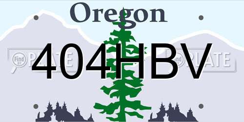 404HBV Oregon License Plate