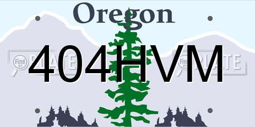 404HVM Oregon License Plate