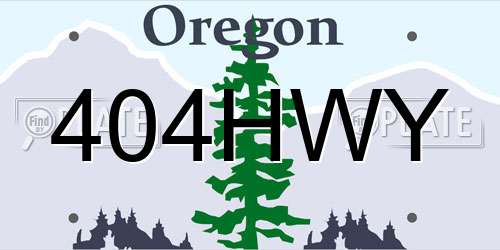 404HWY Oregon License Plate