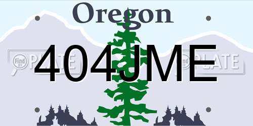 404JME Oregon License Plate