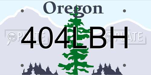 404LBH Oregon License Plate
