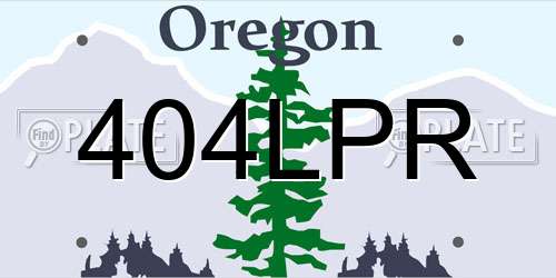 404LPR Oregon License Plate