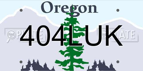 404LUK Oregon License Plate