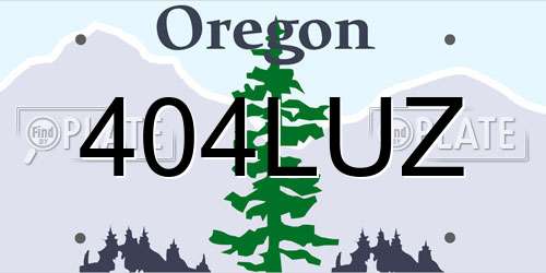 404LUZ Oregon License Plate
