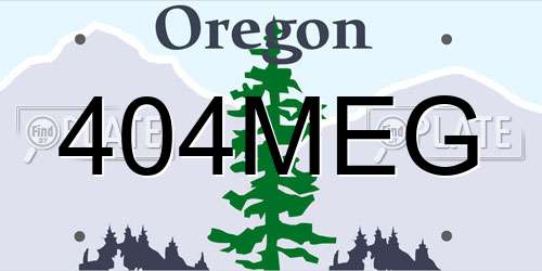 404MEG Oregon License Plate