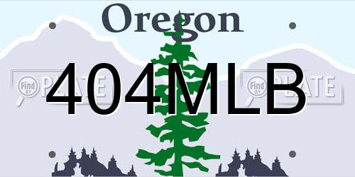 404MLB Oregon License Plate