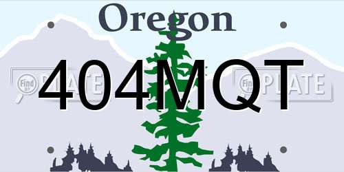 404MQT Oregon License Plate