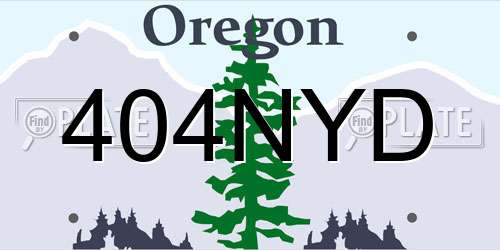 404NYD Oregon License Plate