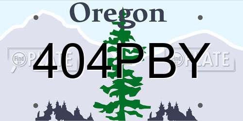 404PBY Oregon License Plate