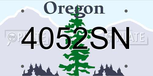 4052SN Oregon License Plate