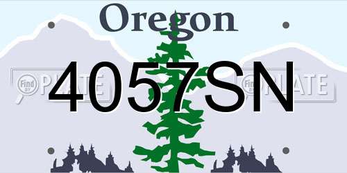 4057SN Oregon License Plate