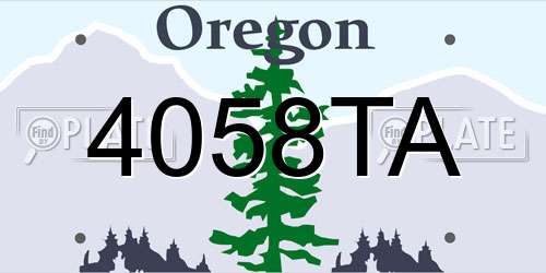 4058TA Oregon License Plate