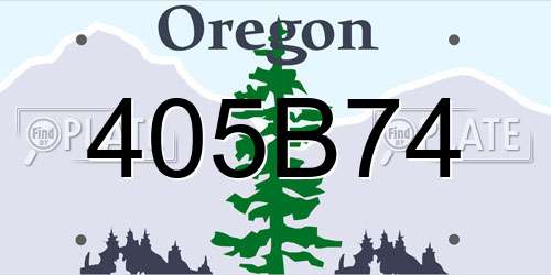 405B74 Oregon License Plate