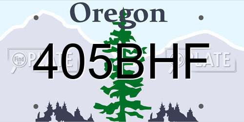 405BHF Oregon License Plate