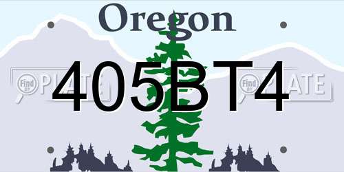 405BT4 Oregon License Plate