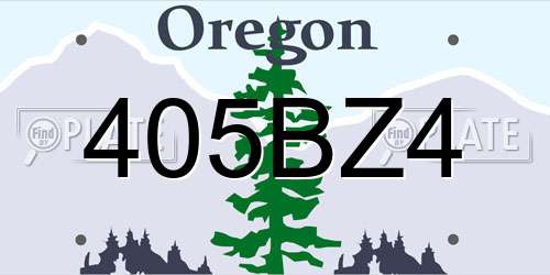 405BZ4 Oregon License Plate