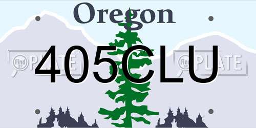 405CLU Oregon License Plate