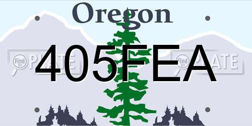 405FEA Oregon License Plate
