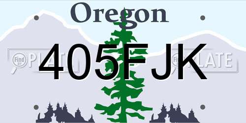 405FJK Oregon License Plate