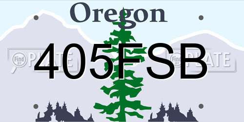 405FSB Oregon License Plate