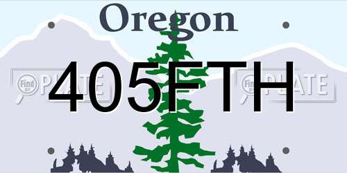 405FTH Oregon License Plate