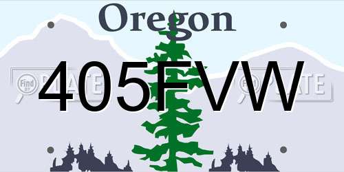 405FVW Oregon License Plate