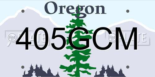 405GCM Oregon License Plate