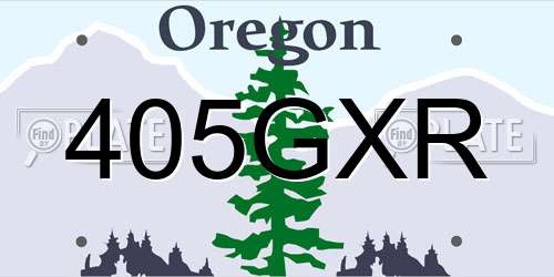 405GXR Oregon License Plate
