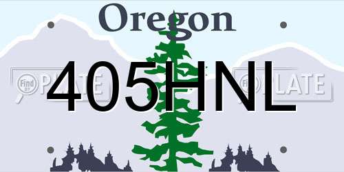 405HNL Oregon License Plate